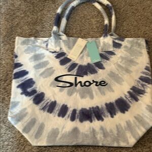 Shore Blue and White Tie-Dye Tote Bag